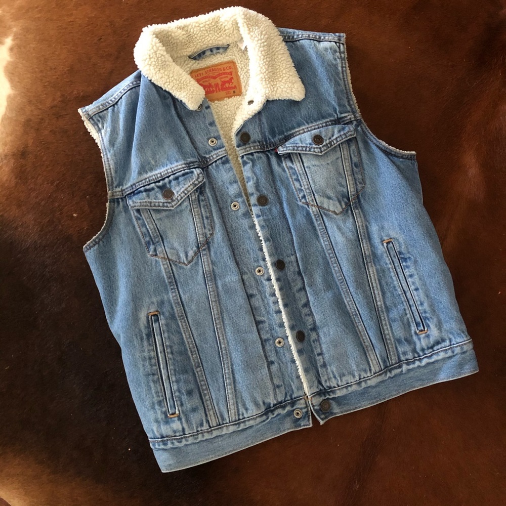 Vintage Levi Sherpa Denim Vest